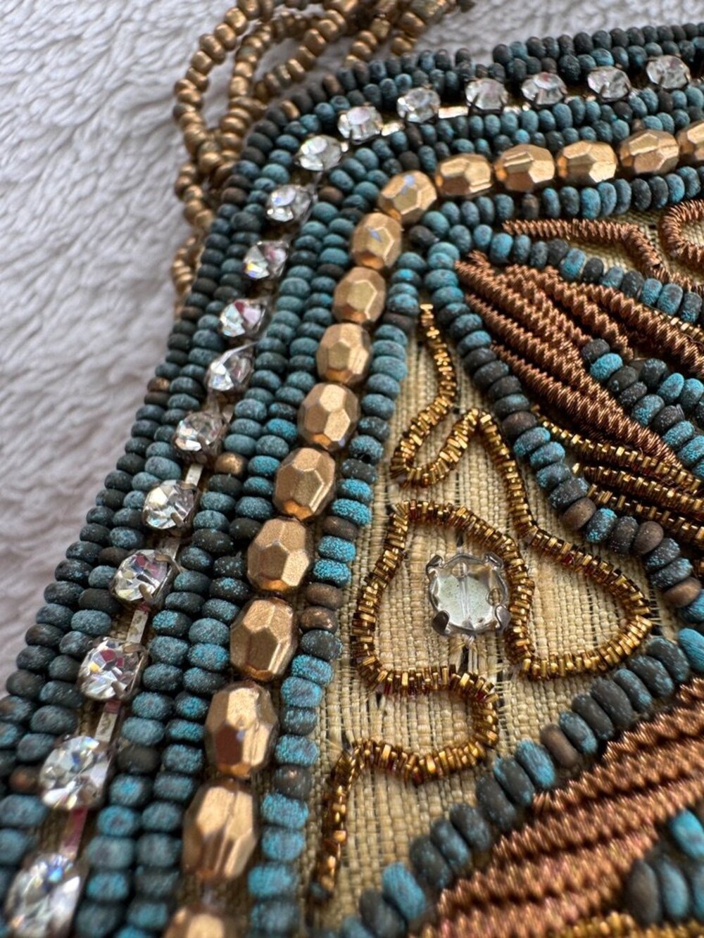 Beaded Rhinestone Mini Handbag - Picture 3 of 12